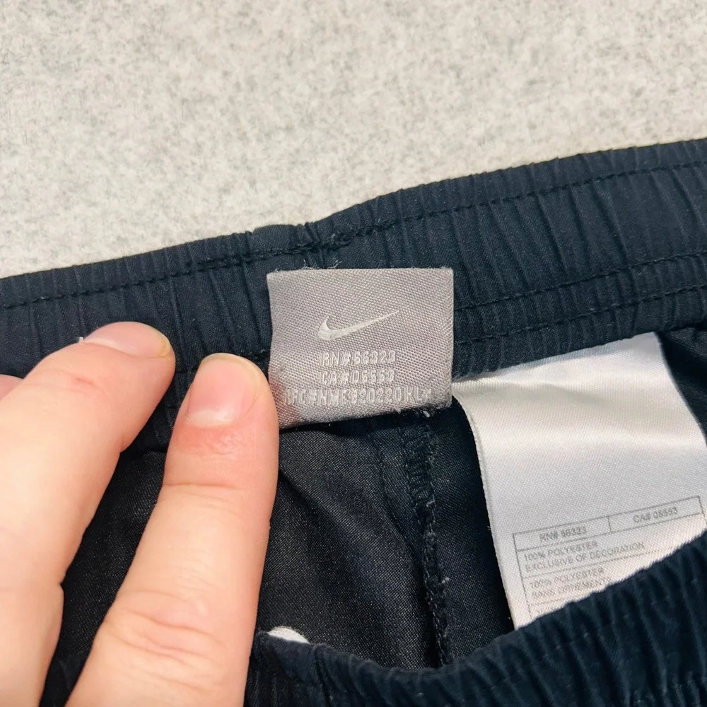 Nike‎ Track Pants Mens Large Black White Side Stripe Swoosh Logo Y2K Athletic